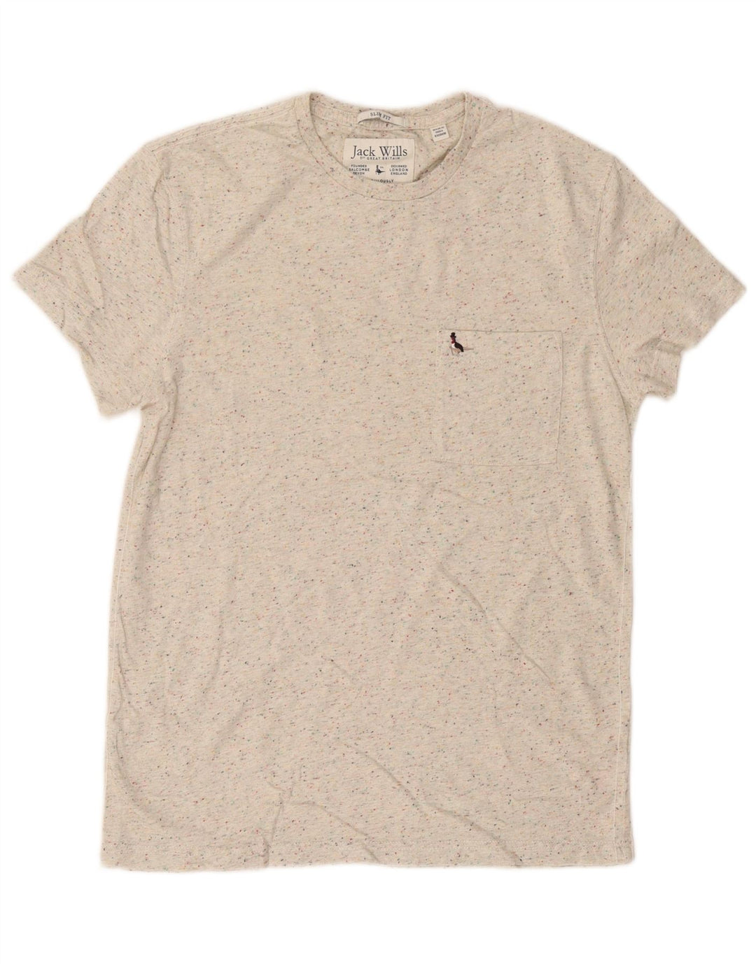 Camiseta Jack Wills Hombre Top Algodón Moteado Beige Medio