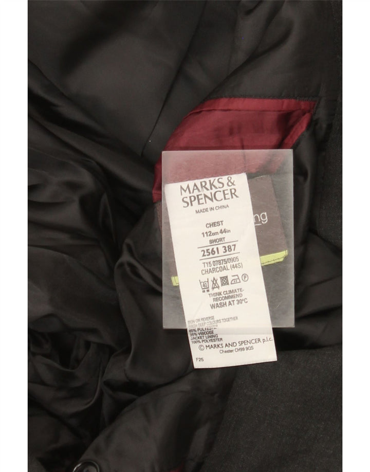 Marks & Spencer Chaqueta tipo blazer con 2 botones para hombre UK 44 XL Poliéster gris