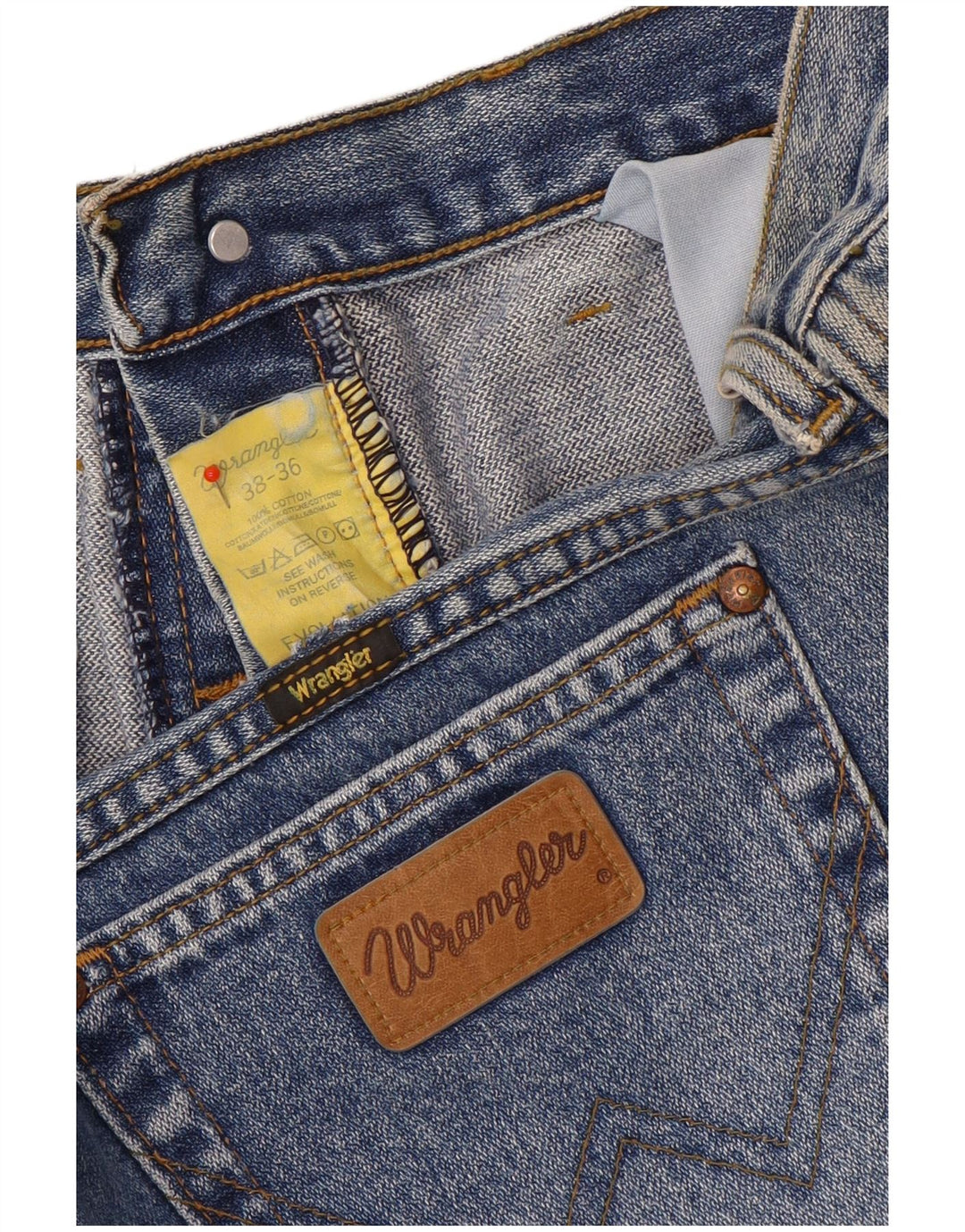Vaqueros Wrangler Hombre Rectos W38 L36 Algodón Azul
