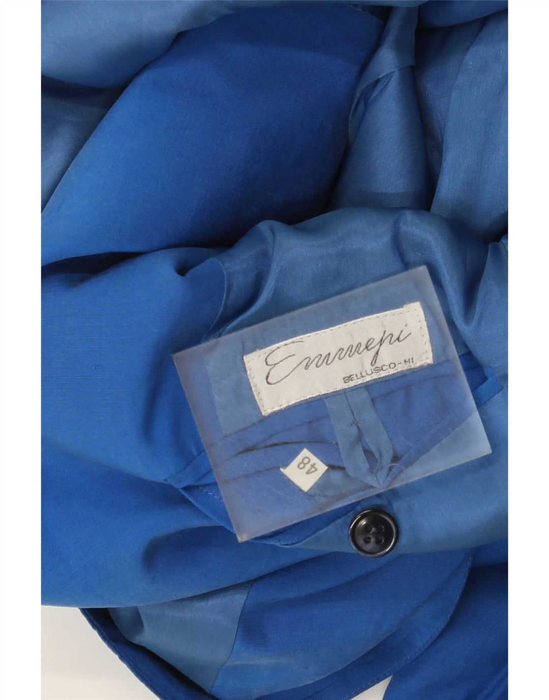 Vintage hombres 3 botones Blazer chaqueta IT 48 azul medio