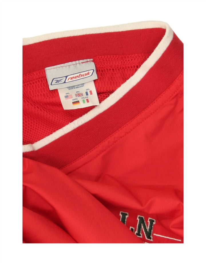 Reebok - Chándal gráfico para hombre, talla 2XL, poliéster a rayas rojas, deportes
