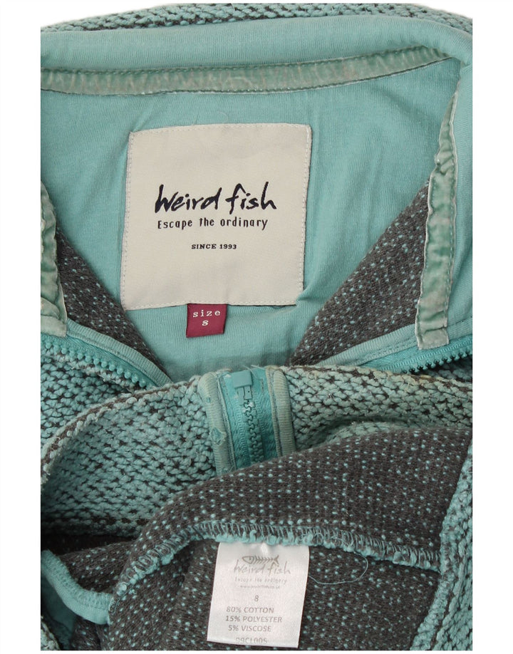 WEIRD FISH Womens Tracksuit Top Jacket UK 8 Small Blue Cotton