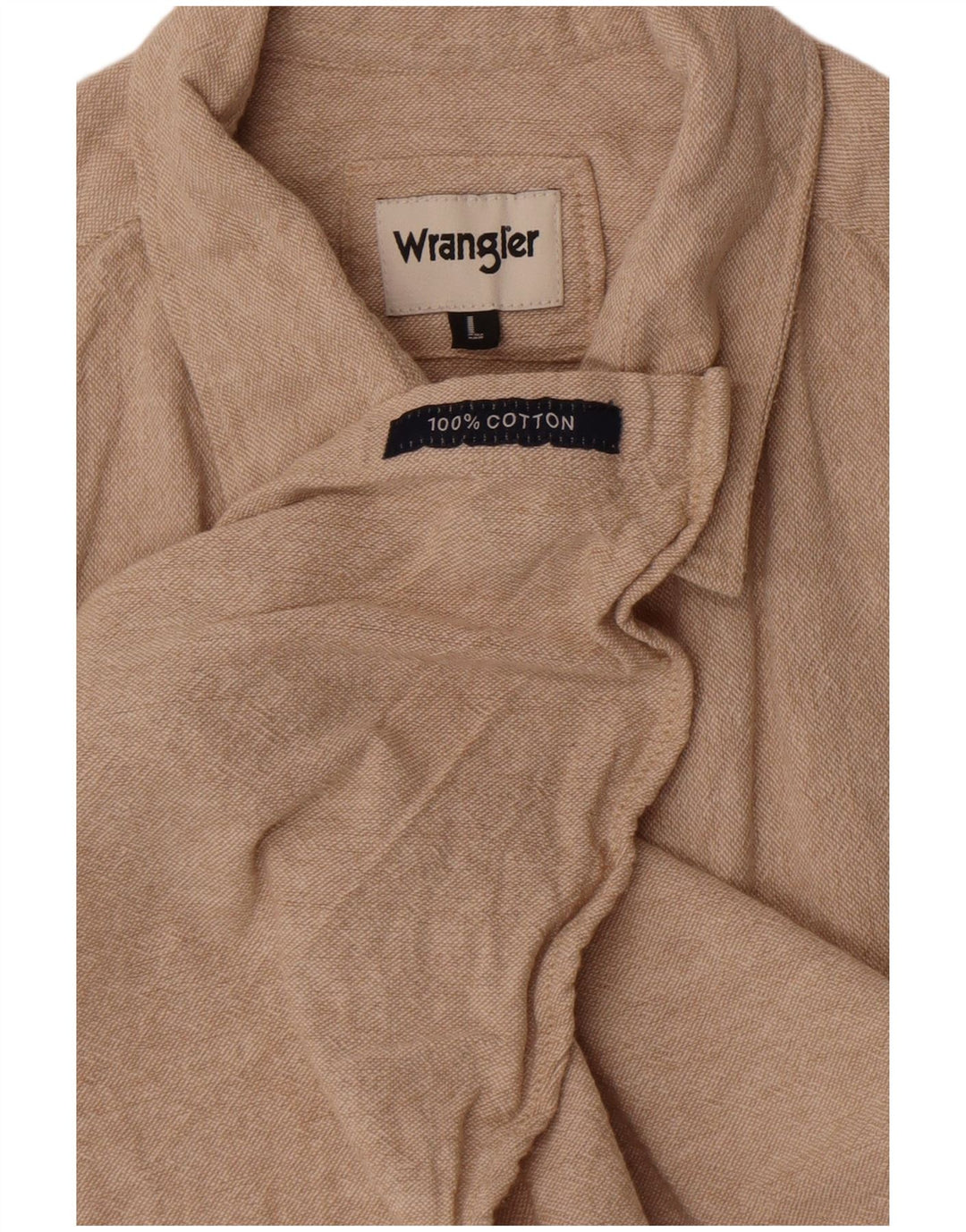 Wrangler Camisa De Manga Corta Para Hombre Grande Algodón Beige