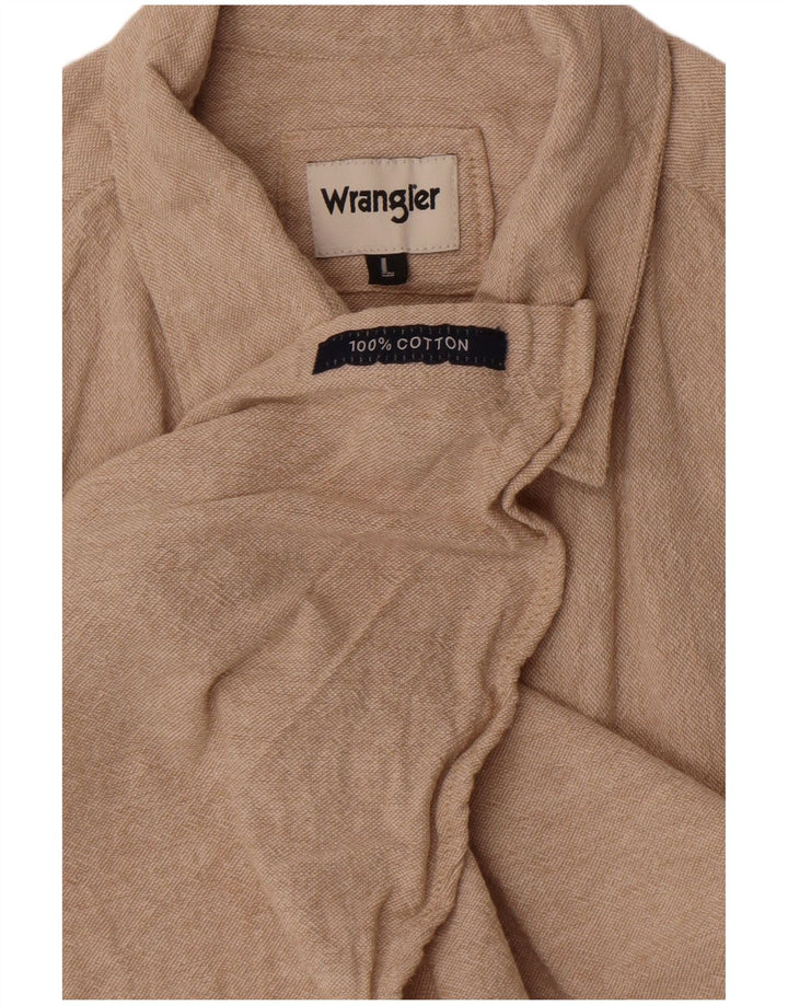 Wrangler Camisa De Manga Corta Para Hombre Grande Algodón Beige