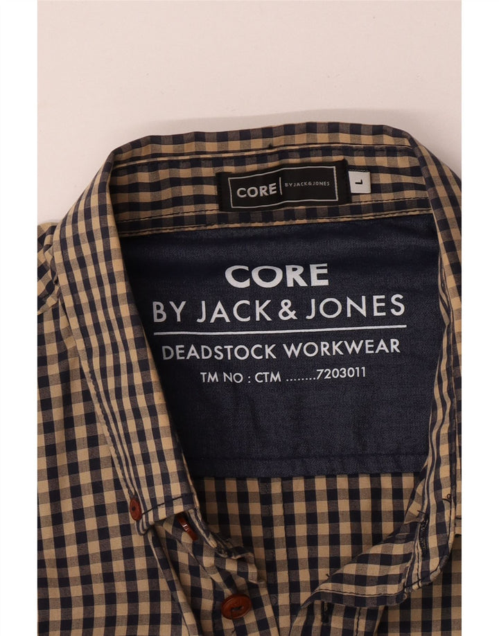 Camisa Jack & Jones para hombre Large Brown Gingham