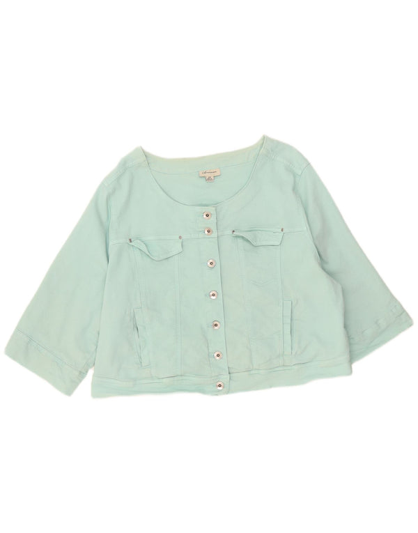 Marks & Spencer Chaqueta vaquera corta de manga 3/4 para mujer UK 22 3XL Turquesa