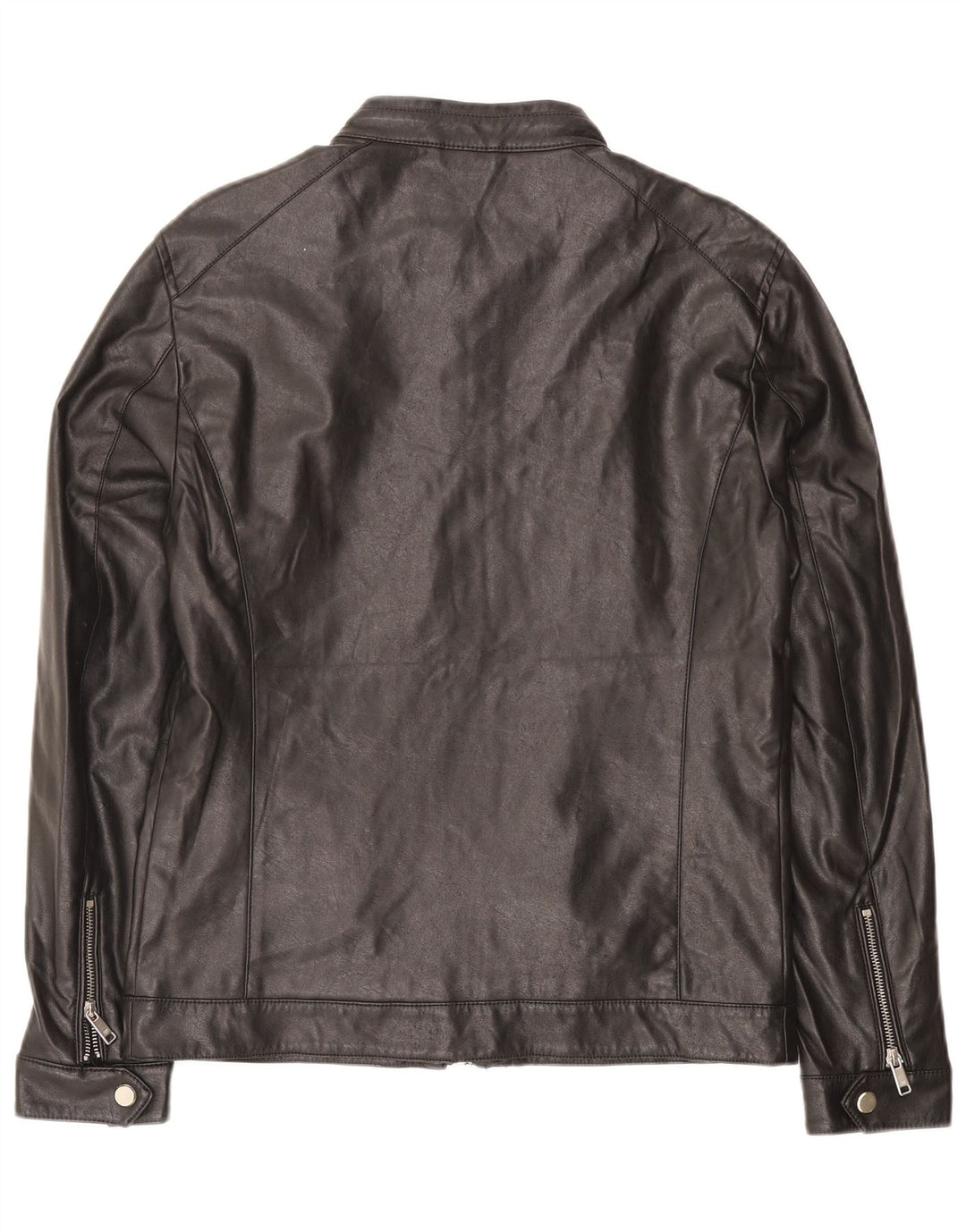 Zara Chaqueta De Cuero Para Hombre UK 38 Mediana Negra
