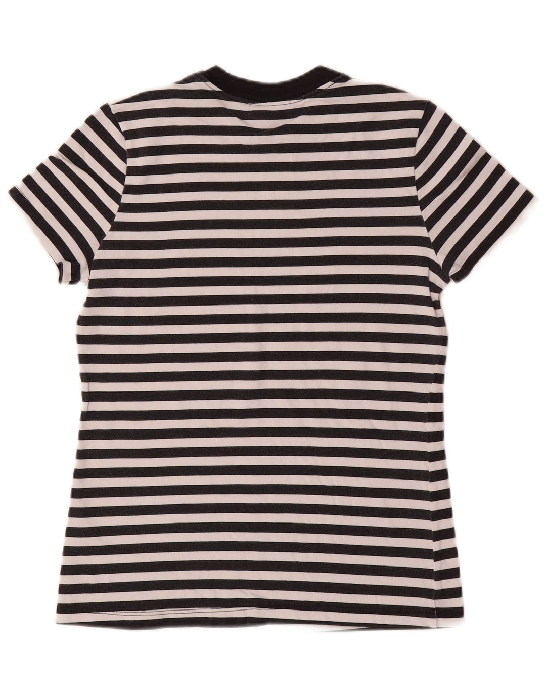 NIKE Camiseta gráfica para mujer Top UK 10 Small Black Stripe Cotton