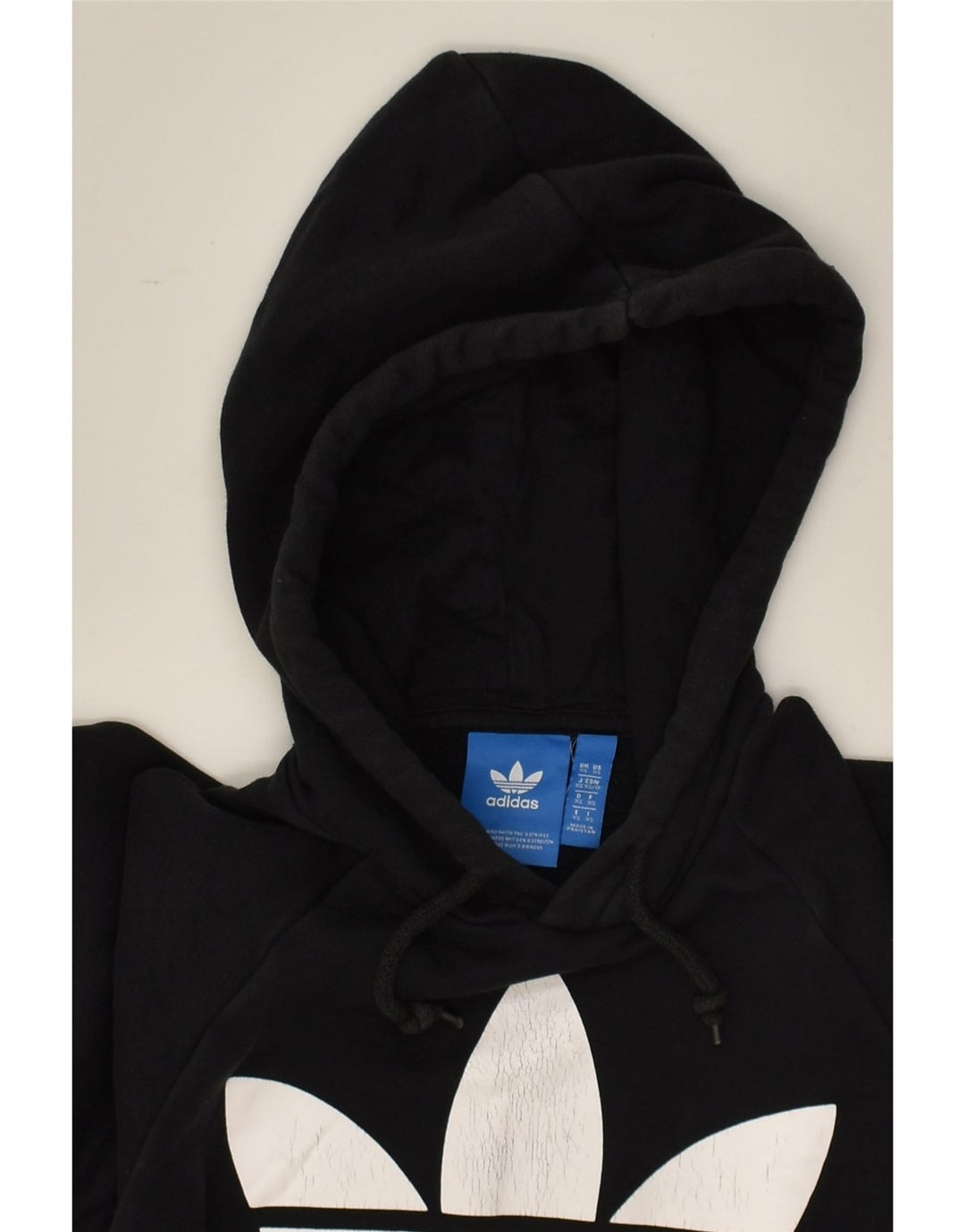 ADIDAS Mens Graphic Hoodie Jumper XS Black Cotton | Vintage Adidas | Thrift | Second-Hand Adidas | Used Clothing | Messina Hembry 
