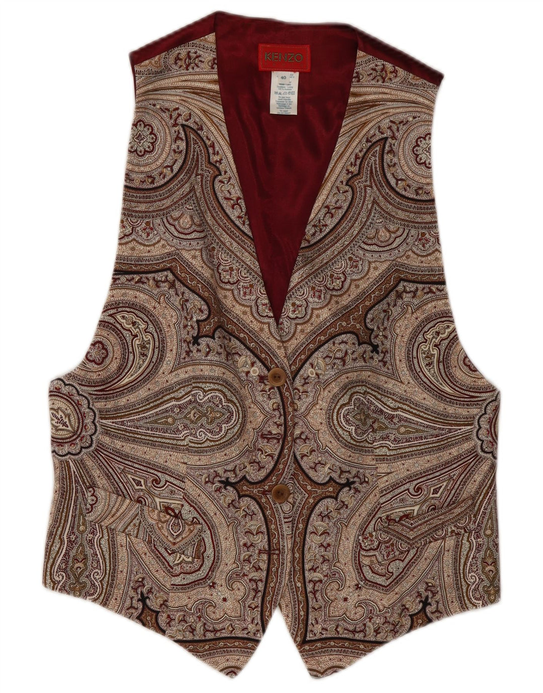 Chaleco Kenzo Mujer EU 40 Mediano Lana Paisley Multicolor