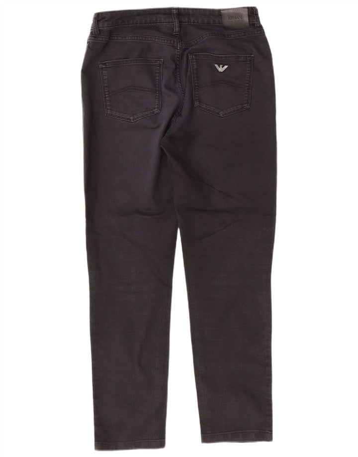 ARMANI Vaqueros Cónicos Mujer W29 L27 Algodón Negro