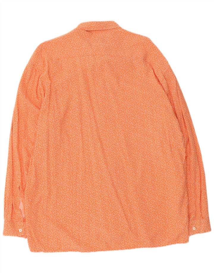 Camisa Trussardi Hombre Grande Naranja Floral Algodón