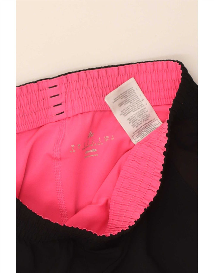 Adidas Mujer Climalite Sport Shorts UK 8/10 Pequeño Negro Poliéster