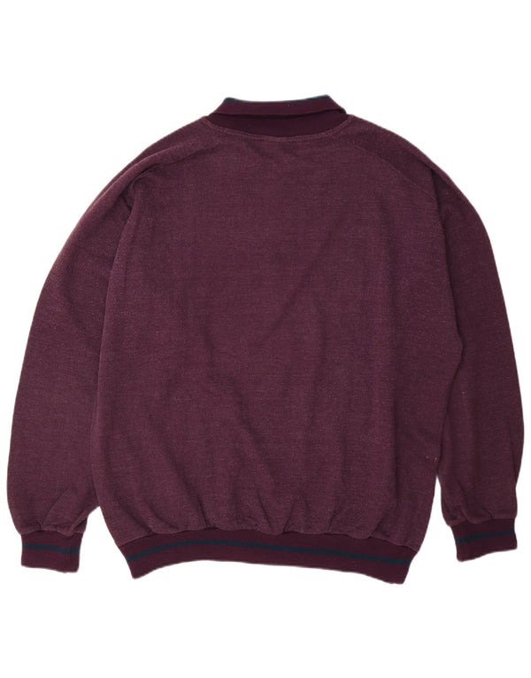 C&A Mens Graphic Polo Neck Sudadera Jumper EU 52/54 Grande Borgoña Algodón