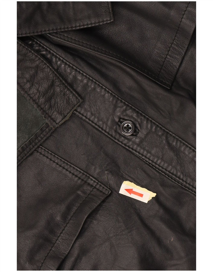 Camisa de cuero vintage para mujer IT 44 Gris medio