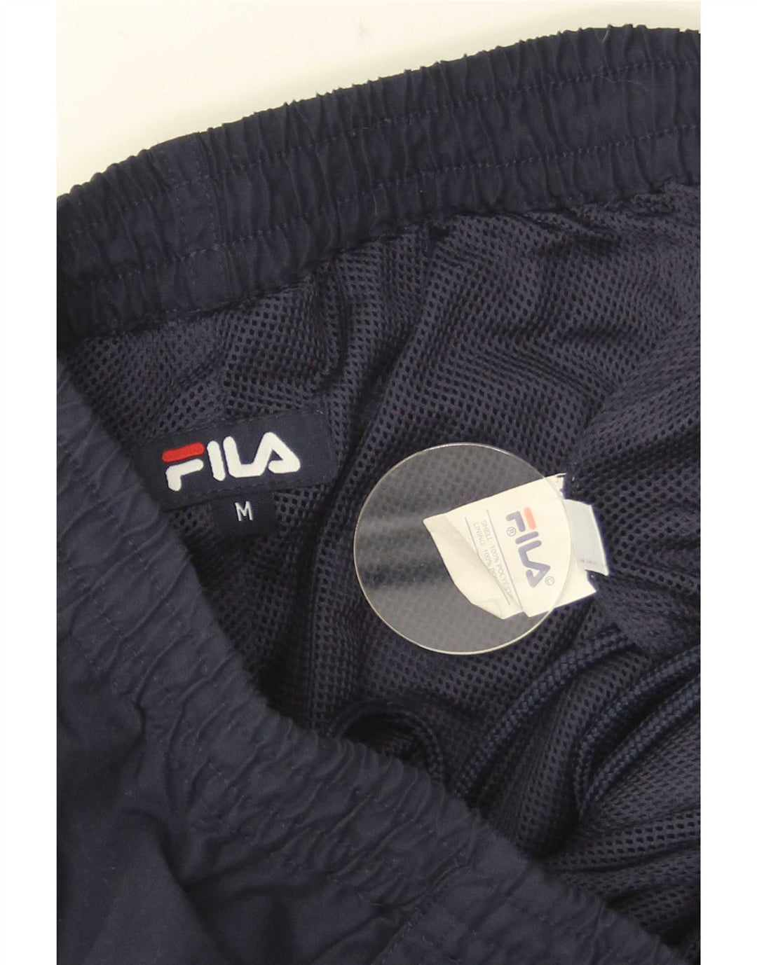 Fila Shorts deportivos con estampado gráfico para hombre en bloques de color azul marino mediano