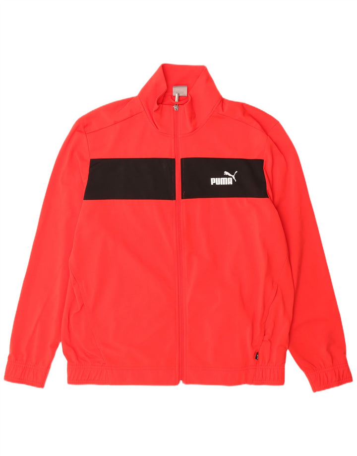PUMA Chaqueta de chándal para hombre XL Poliéster color block rojo