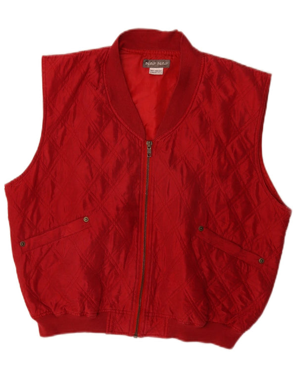 Chaleco acolchado para mujer Naf UK 40 Seda roja mediana
