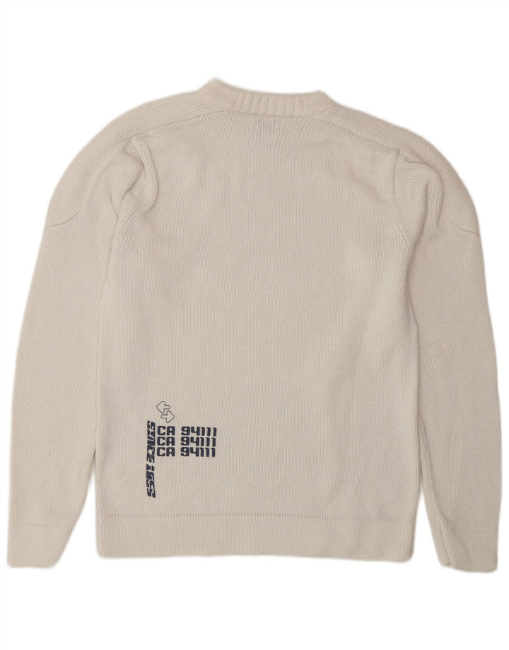 Levi's Jersey con cuello redondo y gráfico para hombre, pequeño, de algodón blanco