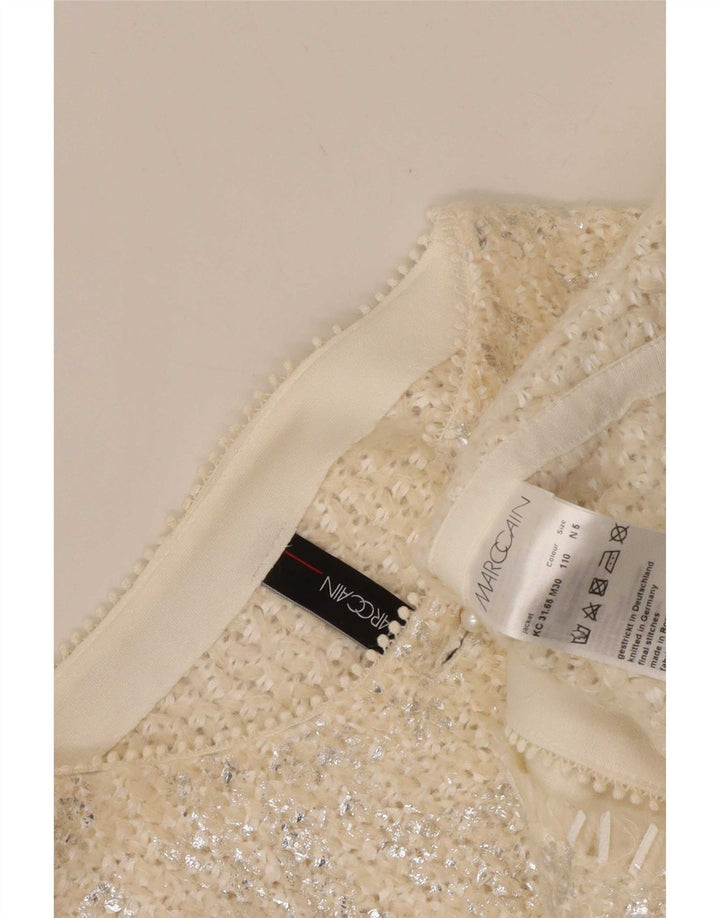 Marc Cain Chaqueta tipo blazer de 4 botones para mujer Talla 6 XL Acrílico blanco