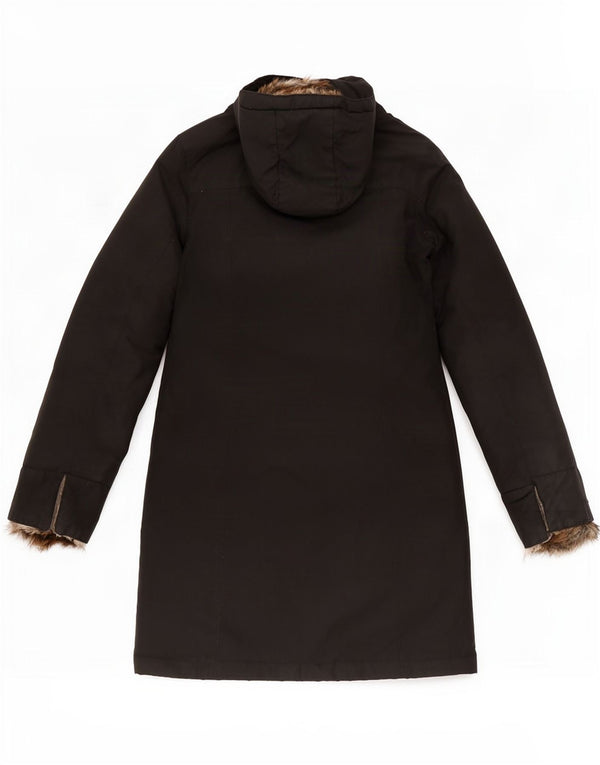 Woolrich Abrigo acolchado con capucha para mujer UK 6 XS Negro