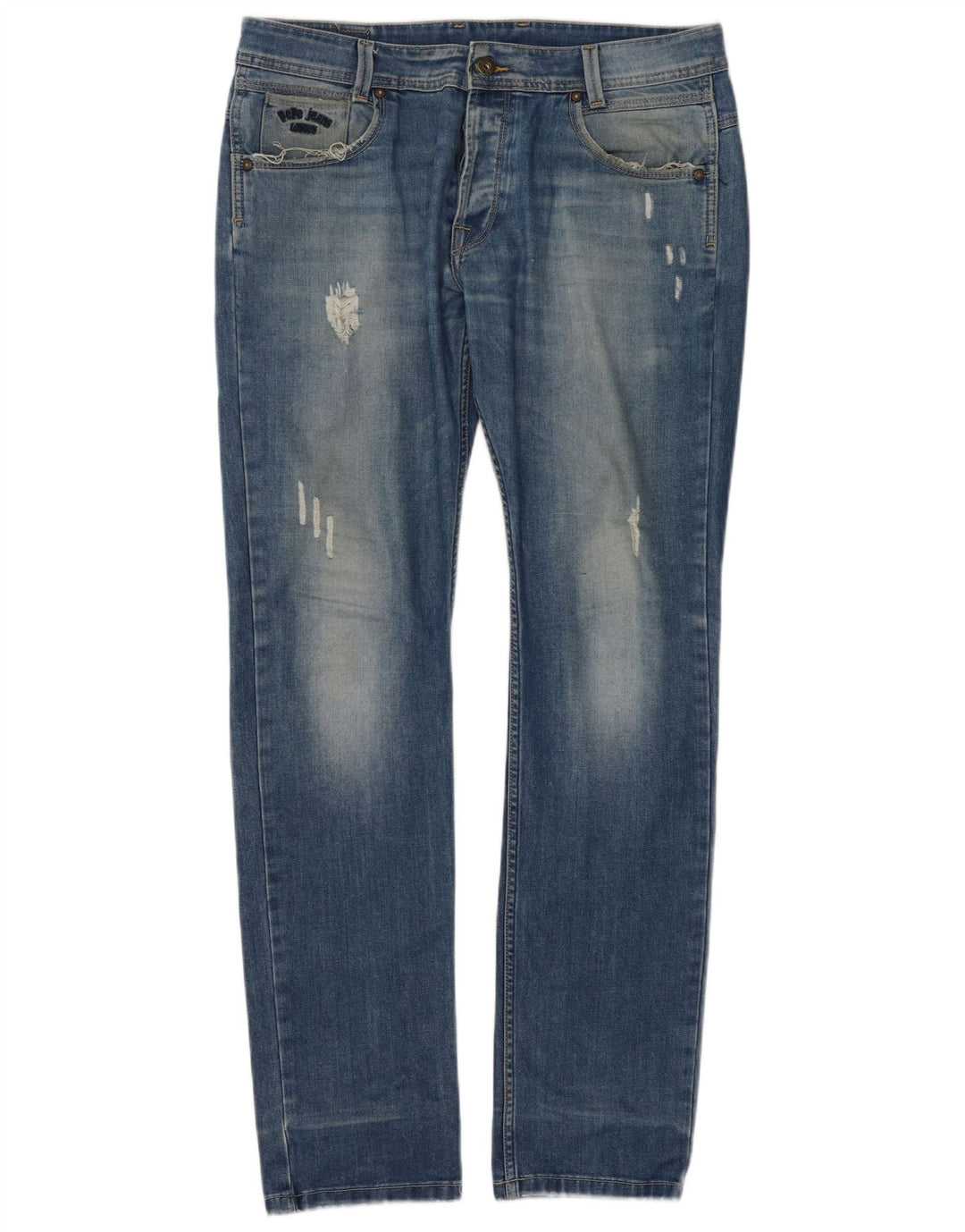 PEPE Jeans Vaqueros ajustados desgastados para mujer W34 L34 Algodón azul