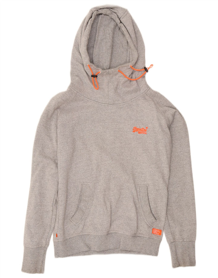 SUPERDRY Jersey con capucha para mujer UK 44 Algodón moteado gris medio