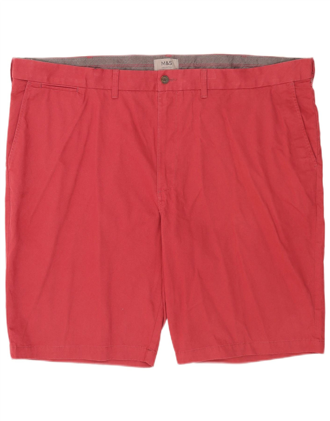 Marks & Spencer Pantalones cortos chinos para hombre W48 4XL Algodón rojo