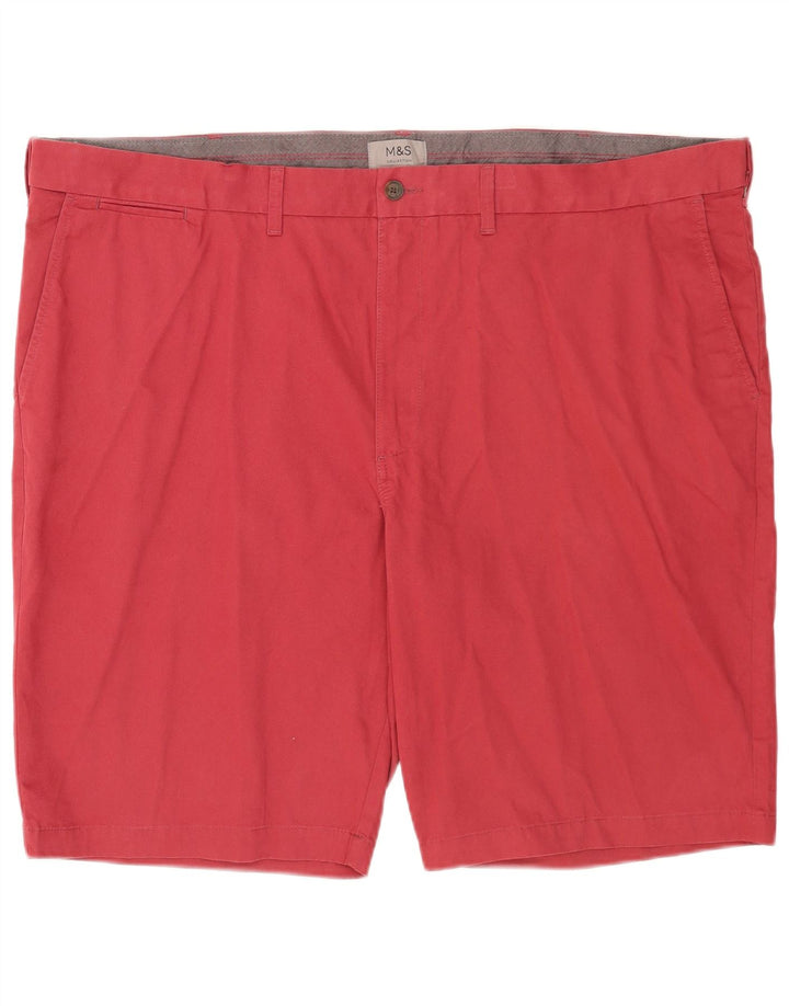 Marks & Spencer Pantalones cortos chinos para hombre W48 4XL Algodón rojo