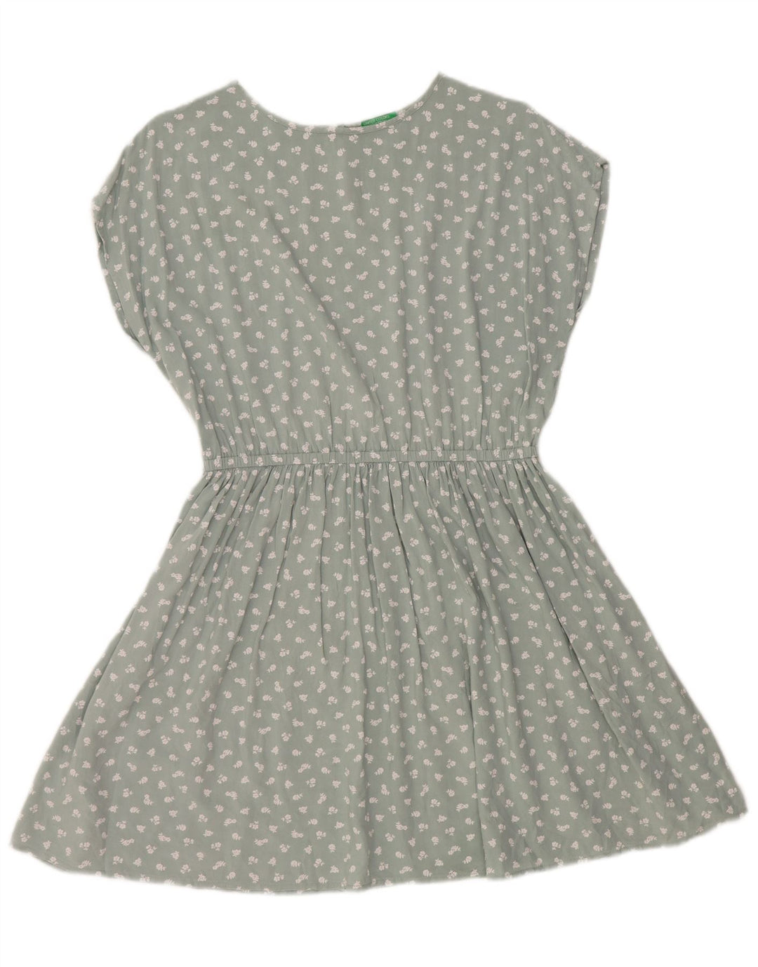 BENETTON Vestido Básico Niña 11-12 Años Verde Floral
