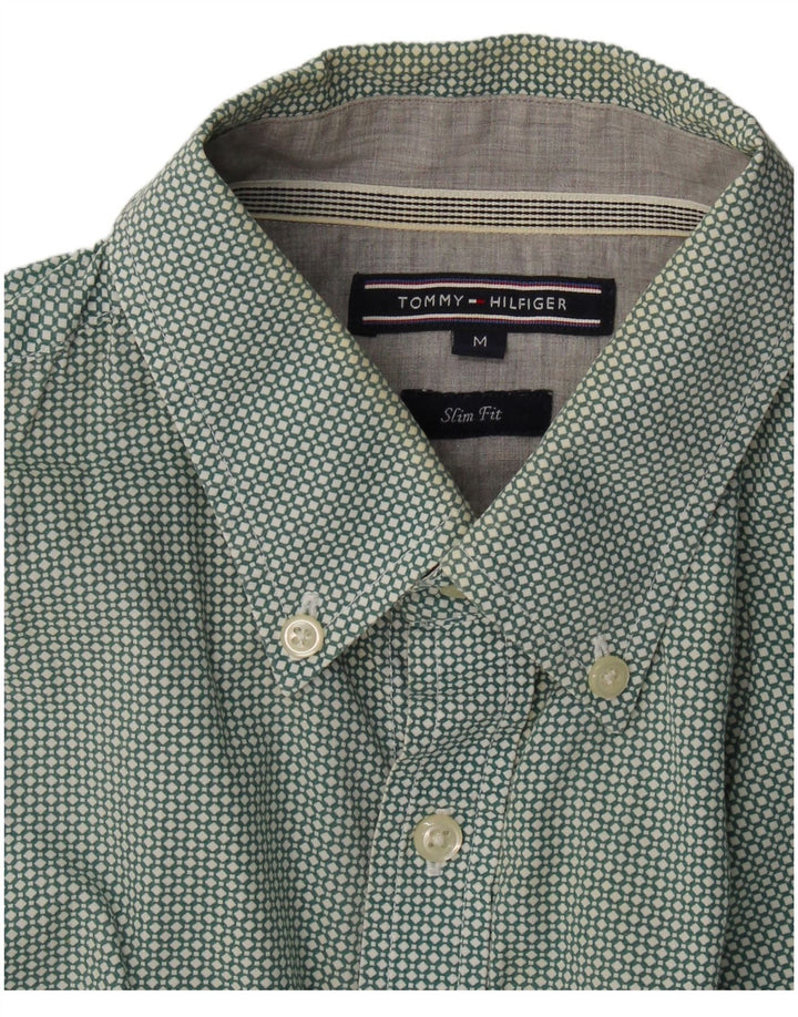 Camisa Tommy Hilfiger Hombre Slim Fit Verde Medio Moteado