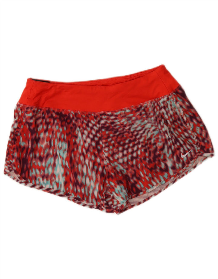 Nike - Pantalones cortos deportivos Dri Fit para mujer, talla 40, poliéster de camuflaje rojo mediano
