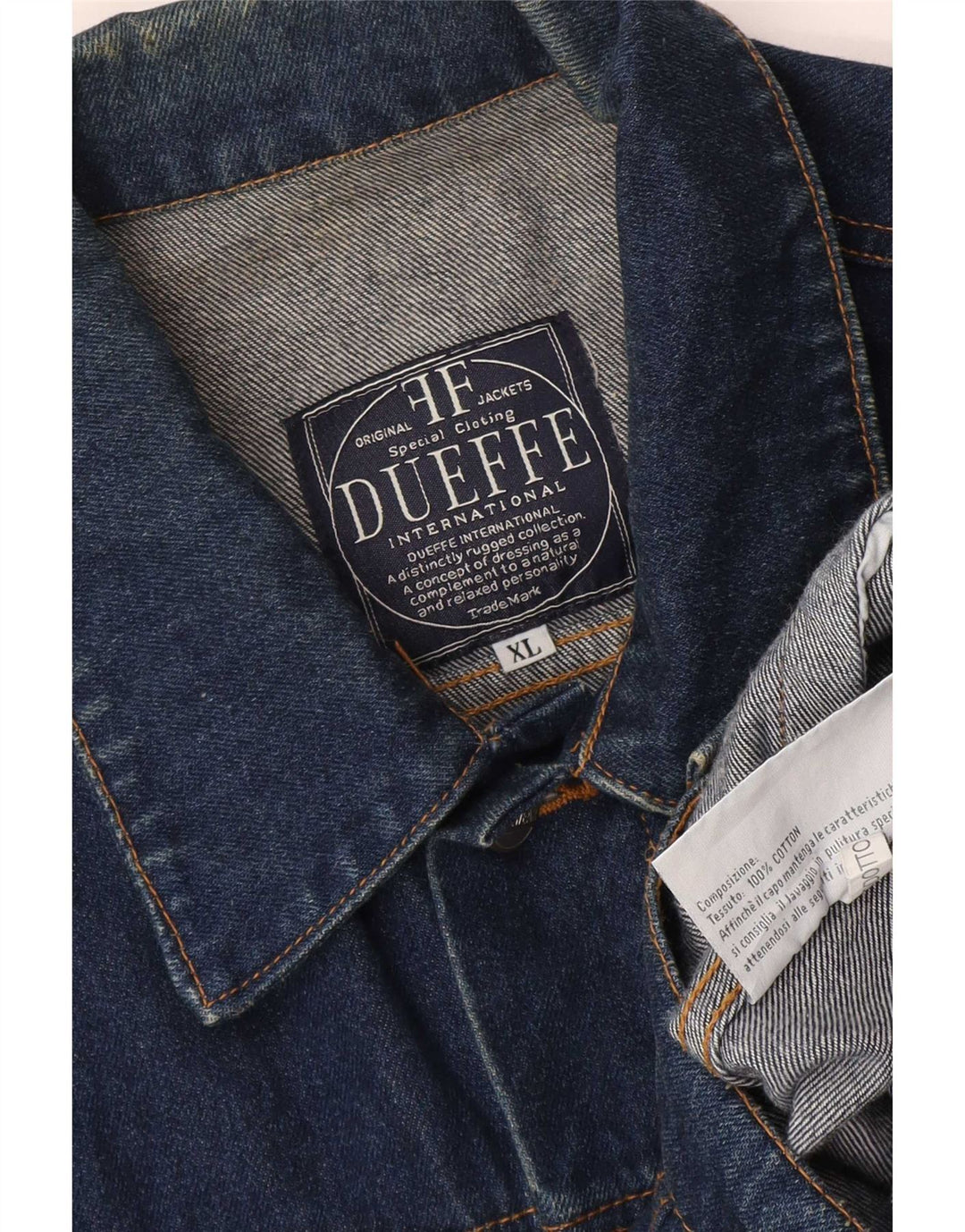 Dueffe Chaqueta vaquera para hombre UK 42 XL Algodón azul marino