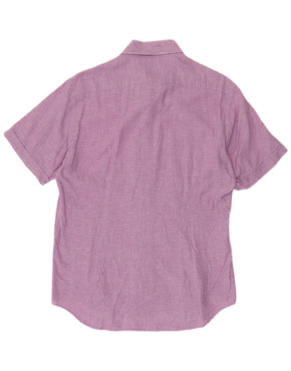 COVERI Camisa Manga Corta Hombre XL Lino Morado