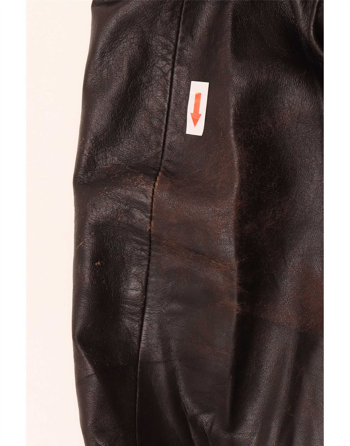 Vintage hombres chaqueta de cuero Reino Unido 40 marrón grande