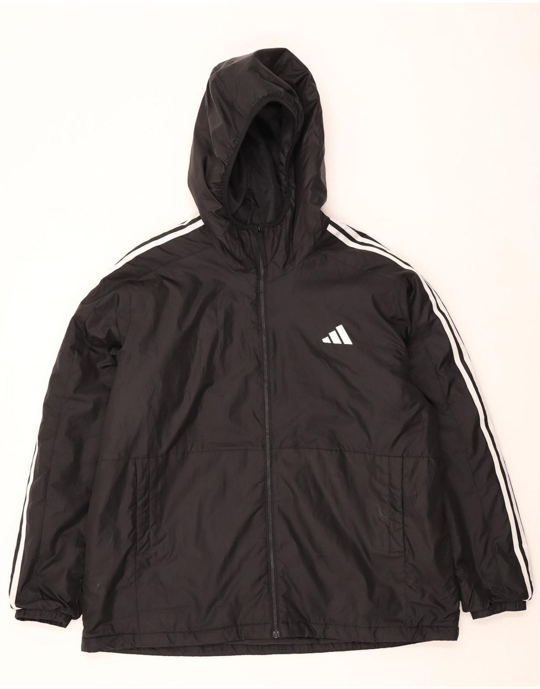 Adidas Chaqueta cortavientos con capucha para hombre UK 44 2XL Poliéster negro