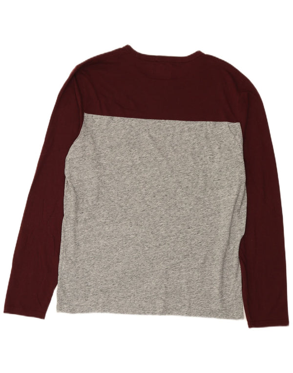 Abercrombie & Fitch Hombre Muscle Top Manga Larga Grande Gris Colorblock