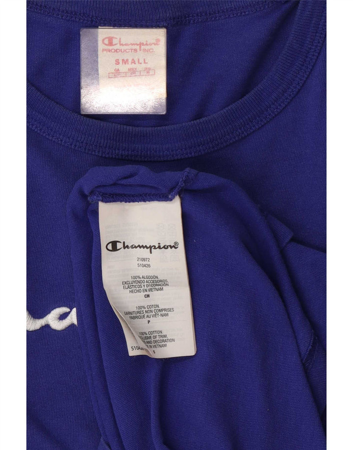 Champion Camiseta gráfica para hombre Top Small Blue Cotton