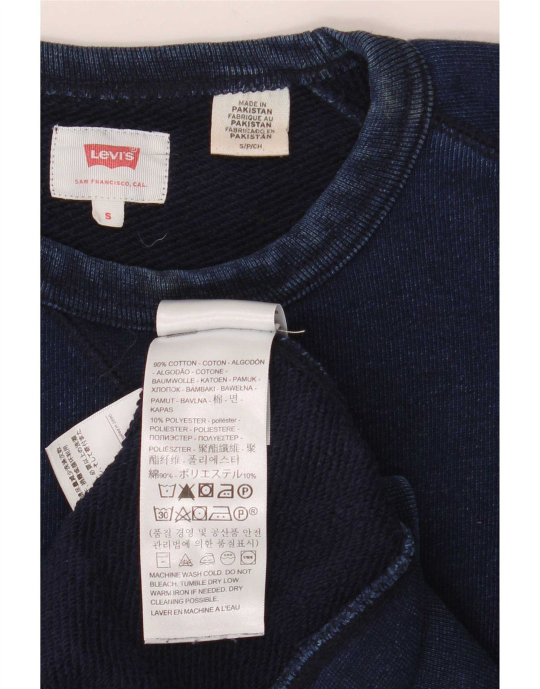 Levi's Hombre Sudadera Jumper Small Azul Marino Algodón