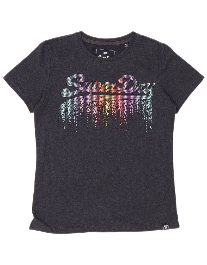 SUPERDRY Camiseta gráfica para mujer Top UK 10 Small Grey