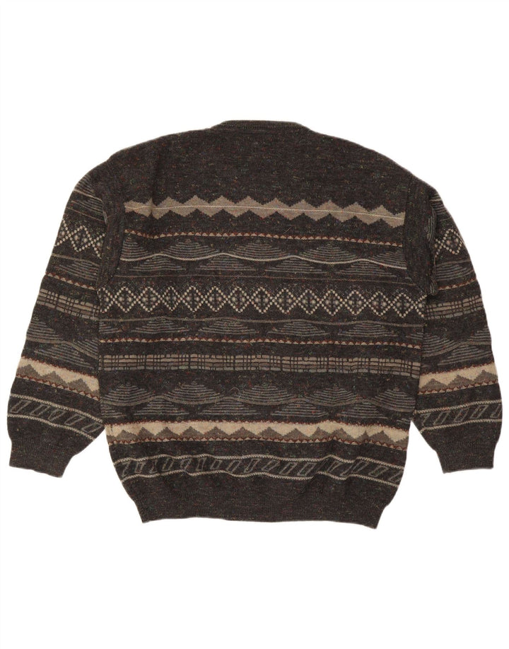 Rodes Jersey De Cuello Redondo Hombre Gris Medio Acrílico Geométrico
