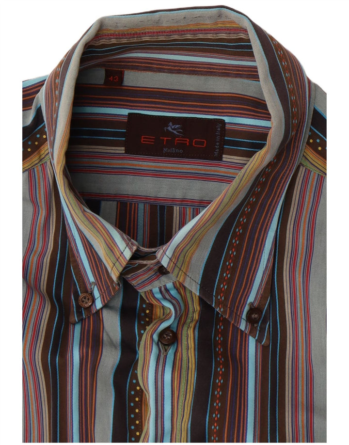 Camisa Etro Hombre Talla 43 Grande Rayas Multicolor