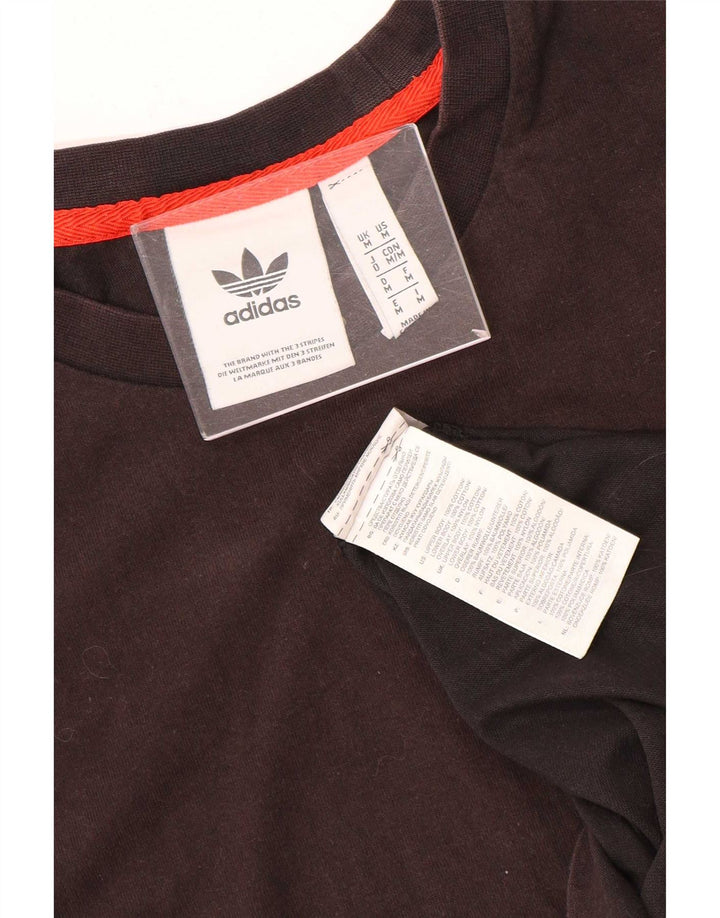Adidas Hombre Camiseta Top Medium Negro Colorblock Algodón