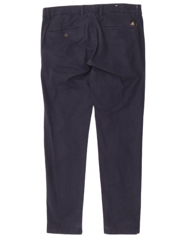 Zara Mens Slim Chino Pantalones EU 44 Large W34 L31 Azul Marino Algodón