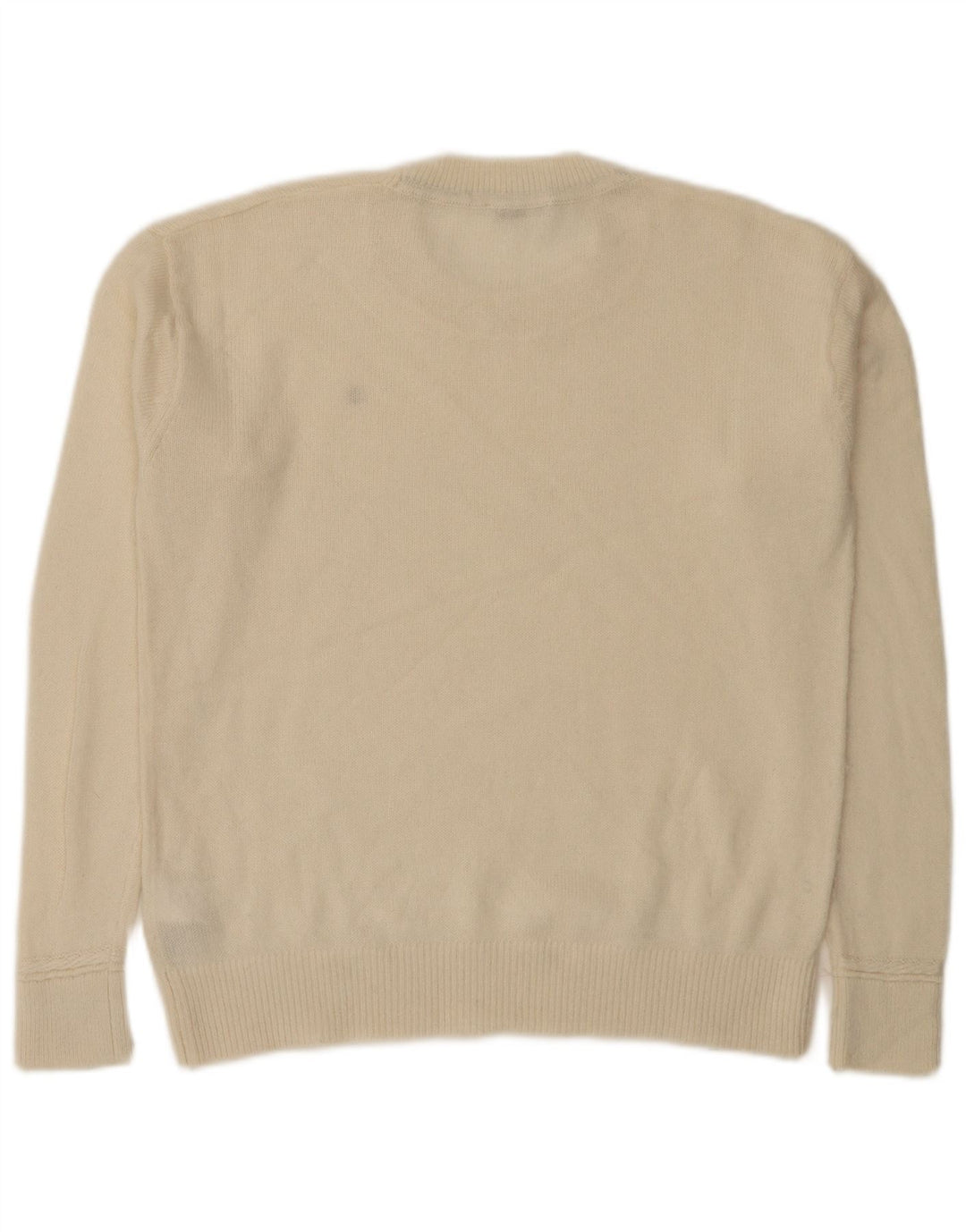 Tommy Hilfiger Suéter de cuello redondo para mujer UK 14 Medium Off White Wool
