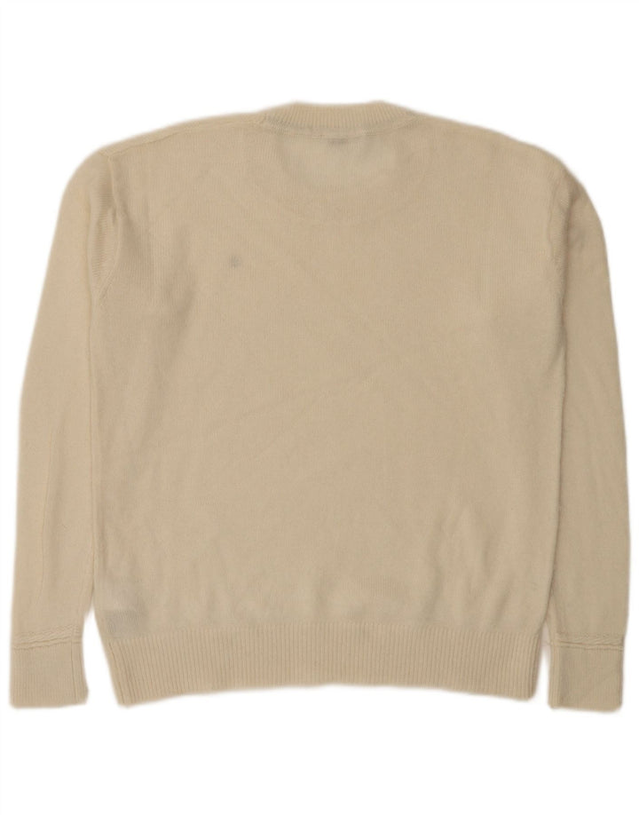 Tommy Hilfiger Suéter de cuello redondo para mujer UK 14 Medium Off White Wool