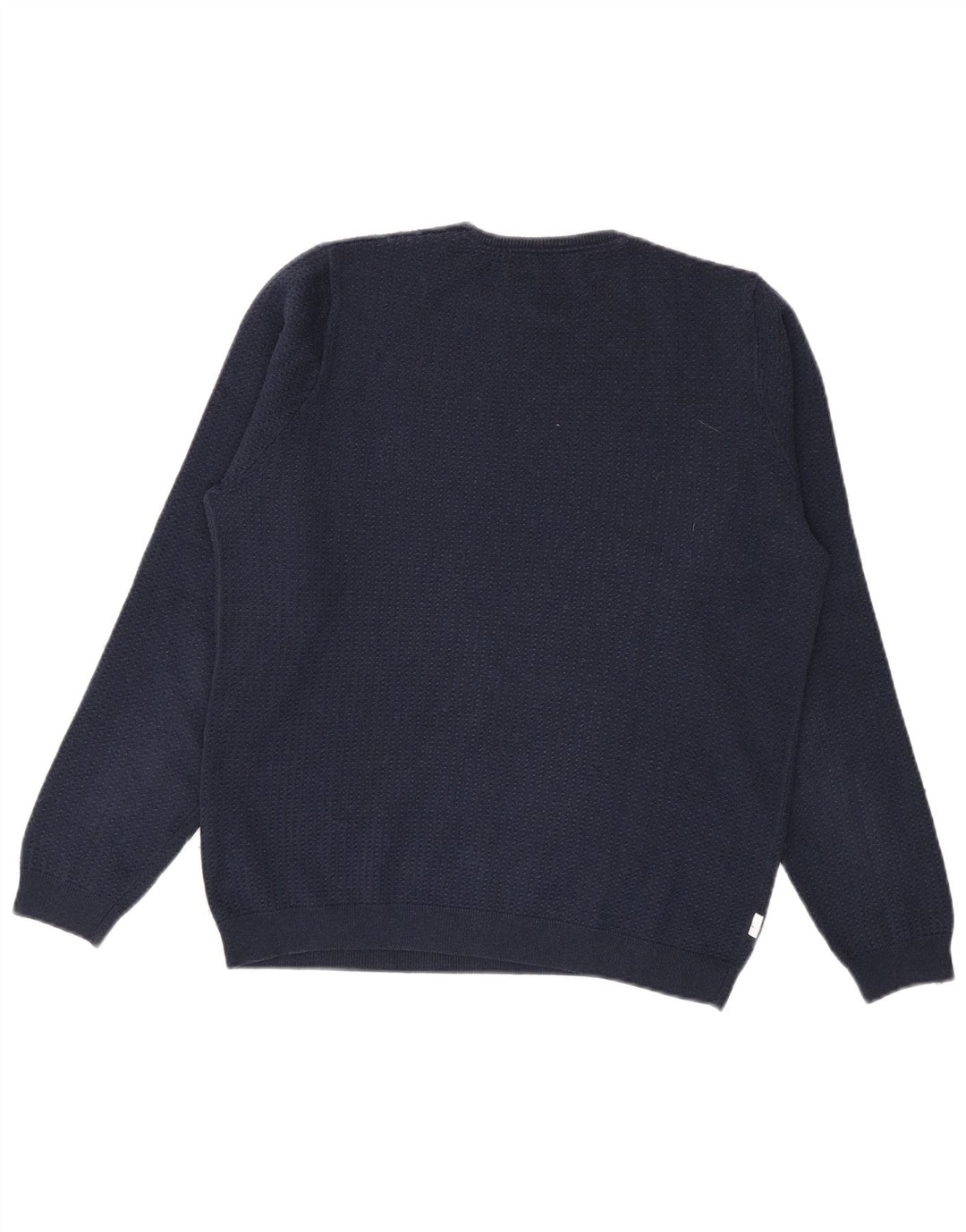 Fila - Jersey de cuello redondo para hombre, talla pequeña, algodón azul marino
