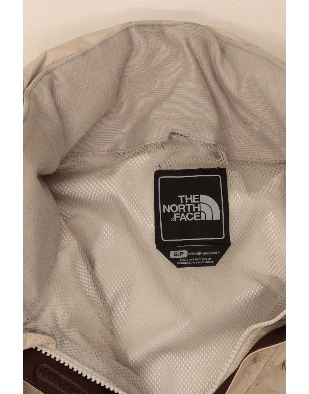 The North Face Chaqueta impermeable extragrande con capucha para mujer UK 10 Small Beige Nylon