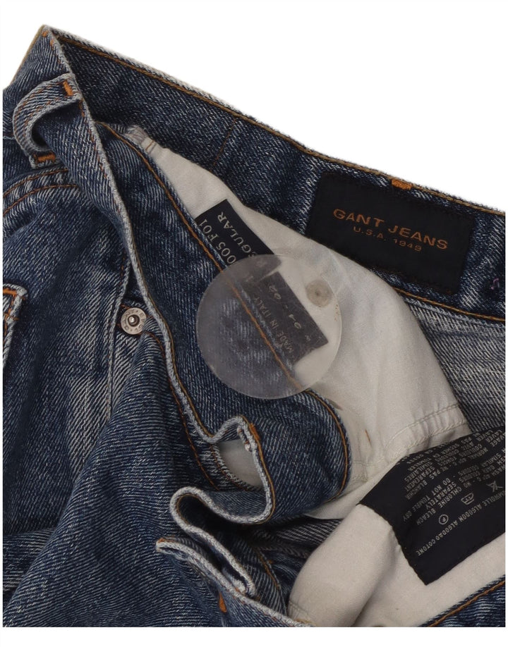 Gant Vaqueros Rectos Regulares Para Hombre W34 L27 Algodón Azul