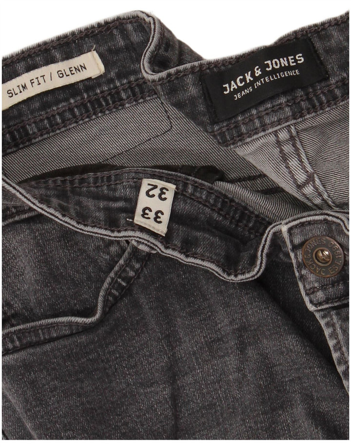 JACK & JONES Vaqueros slim GLENN para hombre W32 L32 Algodón gris